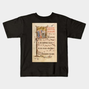 Medieval Majesty: Illuminated Manuscript of a Gregorian Chant Kids T-Shirt